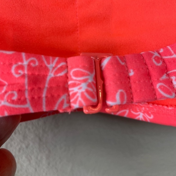 Gap Body Ruffle Bandeau finding neon swim bikini top removable strap pads, sz‎ L - Picture 4 of 10
